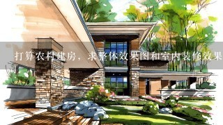 打算农村建房，求整体效果图和室内装修效果图和设计图纸~~~~