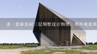 求1套新农村3层别墅设计图纸，带外观效果图，自建房屋用设计图纸大全