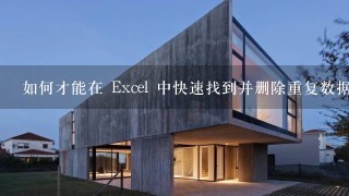 如何才能在 Excel 中快速找到并删除重复数据?